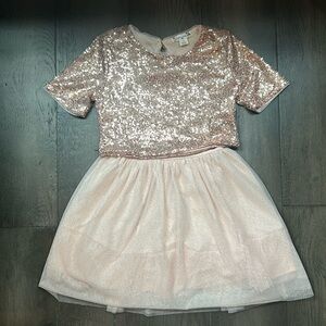 KNIT WORKS pink Girls 2 piece special occasion dress. EUC SIZE 7